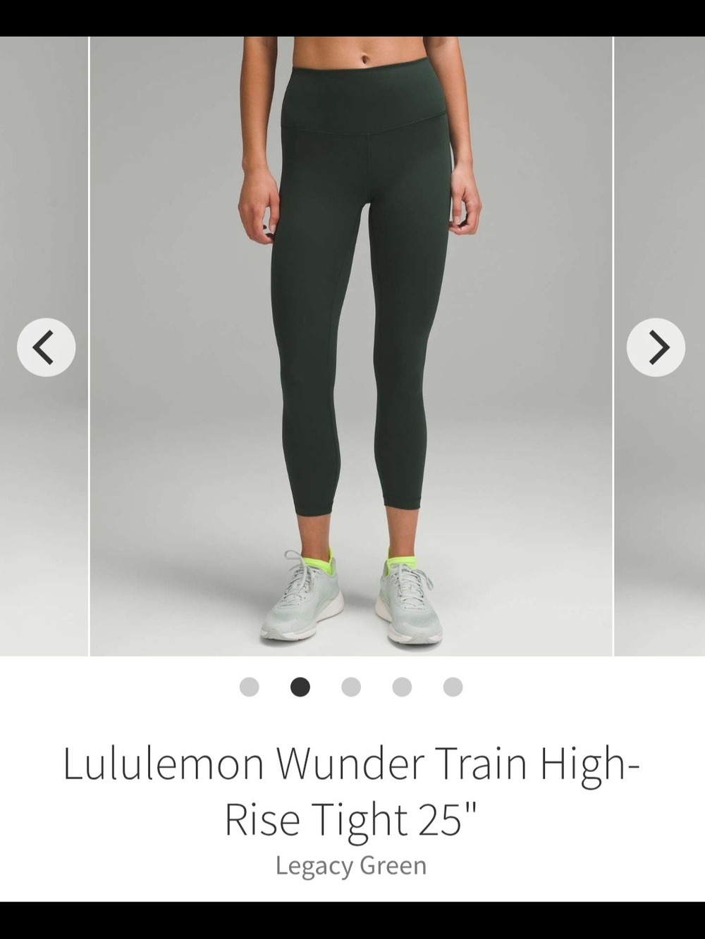 lululemon Wunder Train High-Rise 25" Leggings in Legacy Green Size 12